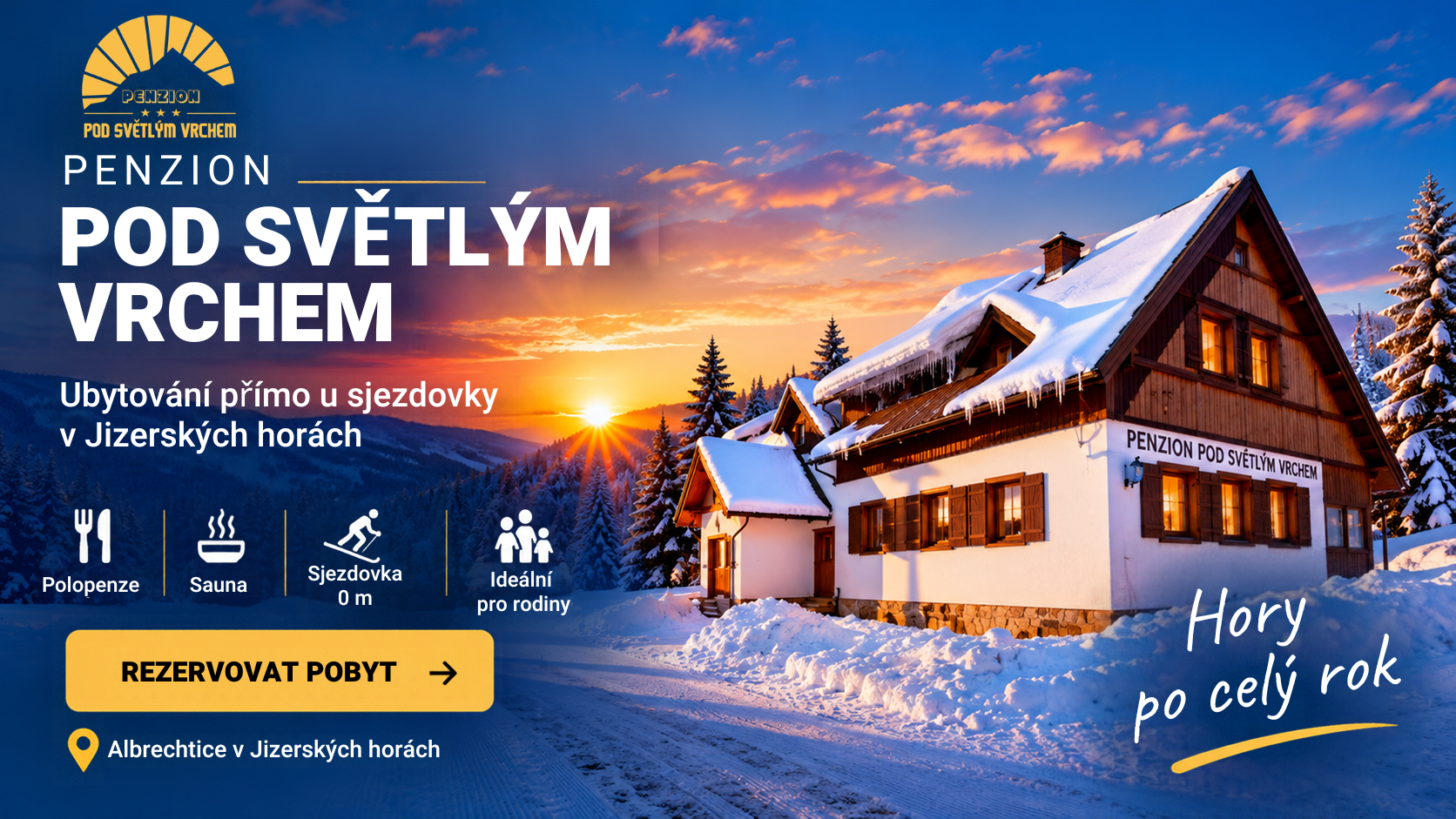 Rezervovat pobyt online – Penzion Pod Světlým vrchem.