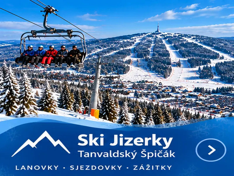 Ski Světlý vrch v Albrechticích v Jizerských horách, rodinné a večerní lyžování.